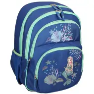 Spirit: Zaino ergonomico arrotondato blu con motivo sirena 40x20x18cm