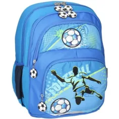 Spirit: Zaino ergonomico scolastico blu da calcio immagine 2