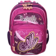 Spirit: Zaino ergonomico scolastico viola-rosa con farfalle