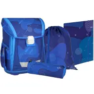 Spirit: Zaino scolastico Blue Cloud blu, set 4 pezzi 41x20x32cm