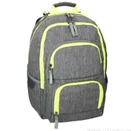 Spirit: Zaino scolastico E-Bag grigio e neon arrotondato, zaino 46x34x22cm