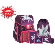 Spirit: Zaino scolastico a LED con motivo 3D Pegaso, set da 5 pezzi