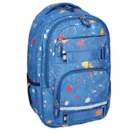 Spirit: Zaino scolastico arrotondato blu maculato, zaino 46x33x22cm