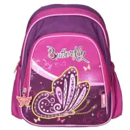 Spirit: Zaino scolastico arrotondato con farfalle viola, 24x13x31cm
