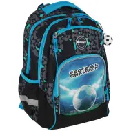 Spirit: Zaino scolastico arrotondato con motivo calcio Football Champion 3D, 34x26x44cm