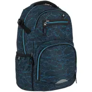 Spirit: Zaino scolastico arrotondato con motivo geometrico blu, zaino