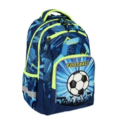 Spirit: Zaino scolastico arrotondato con stampa 3D a tema calcio, 34x26x44 cm