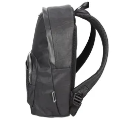 Spirit: Zaino scolastico arrotondato in ecopelle nera, 41x33x7,5 cm immagine 2