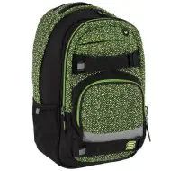 Spirit: Zaino scolastico arrotondato verde-nero, zaino 46x32x19cm