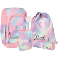 Spirit: Zaino scolastico con cuoricini, set da 4 pezzi 32x19x44 cm