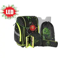 Spirit: Zaino scolastico con motivo 3D di pantera, con clip LED, set da 5 pezzi