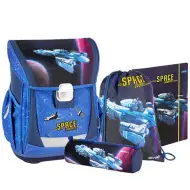 Spirit: Zaino scolastico con motivo spaziale, set da 4 pezzi
