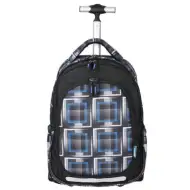 Spirit: Zaino scuola trolley nero con motivo blu