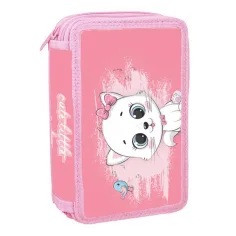 Spirit: astuccio imbottito a tre livelli con motivo Little Kitty, set da 28 pezzi