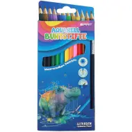 Spirit: set di 12 matite colorate acquarellabili triangolari con pennello