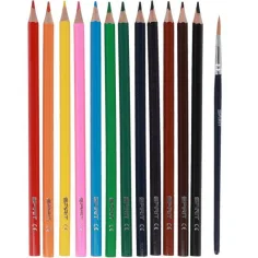 Spirit: set di 12 matite colorate acquarellabili triangolari con pennello immagine 2