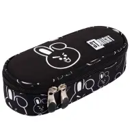 St.Right: Astuccio ovale Clever Bunny con coniglietto, colore nero, 23 cm
