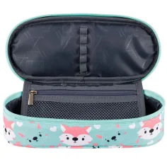 St.Right: Astuccio ovale con motivo di volpe Lovely Fox, colore turchese, 23 cm immagine 2