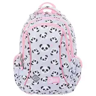 St.Right Grey Panda zaino scolastico a tre scomparti con motivo panda rosa-grigio, 39x27x17 cm