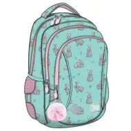 St.Right Grey Rabbits zaino ergonomico scolastico con coniglietti, modello BP26, 39x27x17 cm