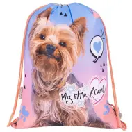 St.Right Grey Yorkie sacca da palestra, borsa sportiva 43x32cm