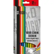 St.Right Matite colorate esagonali con gomma, set da 12 pezzi