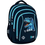 St.Right Zaino scolastico ergonomico blu con T-Rex, modello BP26, 39x27x17 cm