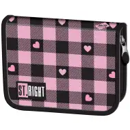 St.Right astuccio pieghevole rosa-nero con motivo a cuoricini PC03 20,5x14x3,5 cm