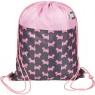 St.Right borsa sportiva rosa con motivo di cani, 34x43cm