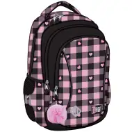St.Right zaino scolastico rosa-nero con motivo a cuore BP26 39x27x17cm