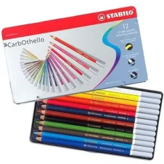 Stabilo: Set di 12 matite colorate CarbOthello in scatola di metallo immagine 2