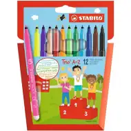 Stabilo: Set di pennarelli colorati Trio A-Z, 12 pezzi