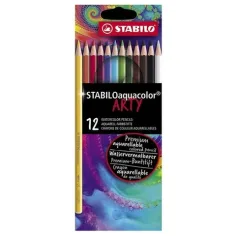 Stabilo: set di 12 matite colorate ARTY Aquacolor