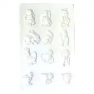 Stampo per colata in gesso di coniglietti e pulcini