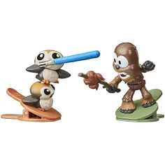 Star Wars Battle Bobblers Porgs vs Chewie figura con clip - Hasbro immagine 2