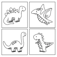 Sticker Art: Set di adesivi colorabili Dinosauri - Comansi immagine 2