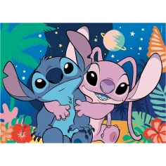 Stitch 2 in 1 puzzle da 24 pezzi e libro da colorare 35x25cm - Lisciani immagine 2