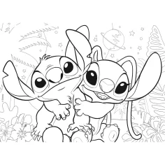 Stitch 2 in 1 puzzle da 24 pezzi e libro da colorare 35x25cm - Lisciani immagine 3