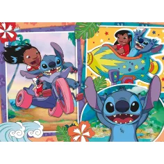 Stitch 2 in 1 puzzle ecologico da 60 pezzi e libro da colorare 70x50 cm - Lisciani immagine 2