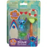 Stitch giocattolo con tavola da surf e palma