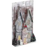 Stop &amp; Look: Casa di carta natalizia con luce 17x5x30cm