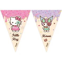 Striscione per festa Hello Kitty e Kuromi 200 cm