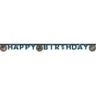 Striscione per festa di compleanno "Buon Compleanno" a tema avventura spaziale