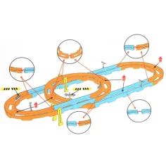 Super Track set da 24 pezzi con spirale e auto a retrocarica 1/64 immagine 3