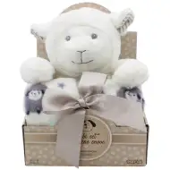 SweetDreams: Coperta e peluche a forma di pecora in colore bianco