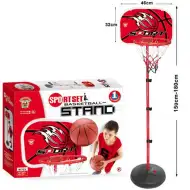 Tabellone da basket con supporto e palla, 180 cm