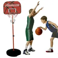 Tabellone da basket regolabile con supporto e palla 120-60 cm