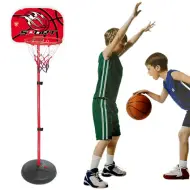 Tabellone da basket regolabile con supporto e palla 170-140 cm