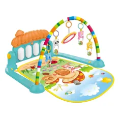 Tappeto da gioco allegro con sonagli a forma di animali per neonati immagine 2