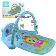 Tappeto da gioco blu con leone e pianoforte per bambini 64x78cm